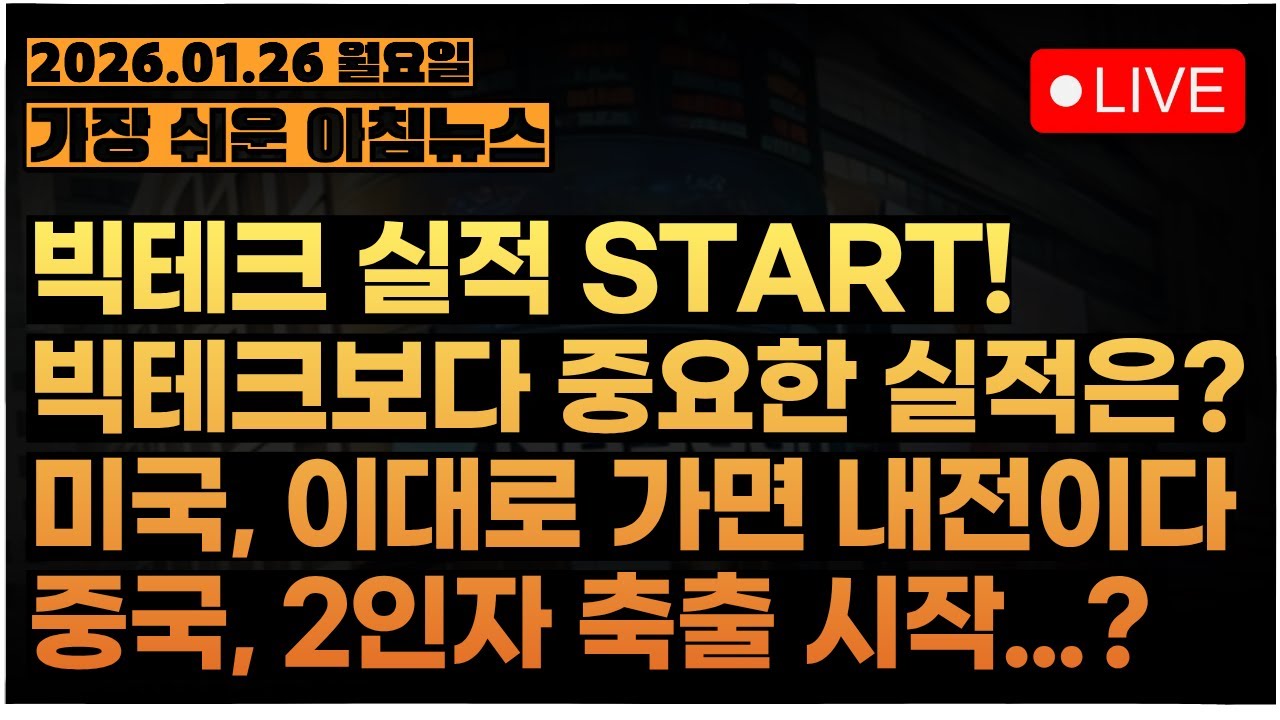 한국은 반도체, 일본은 엔화개입, 중국은 장유사 축출, 미국은 주 방위군 출동... 진짜 미친것 같아요 ㄷㄷㄷㅣ[아침시황&미국마감] #260126