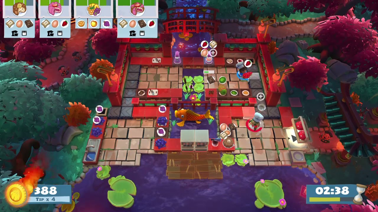 Overcooked 2 [World Record] Moon Harvest 1-4 - 2 players - Score: 1664