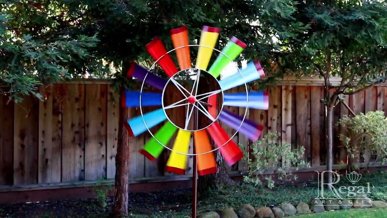 Colorful Windmill Outdoor Garden Metal Wind Spinner