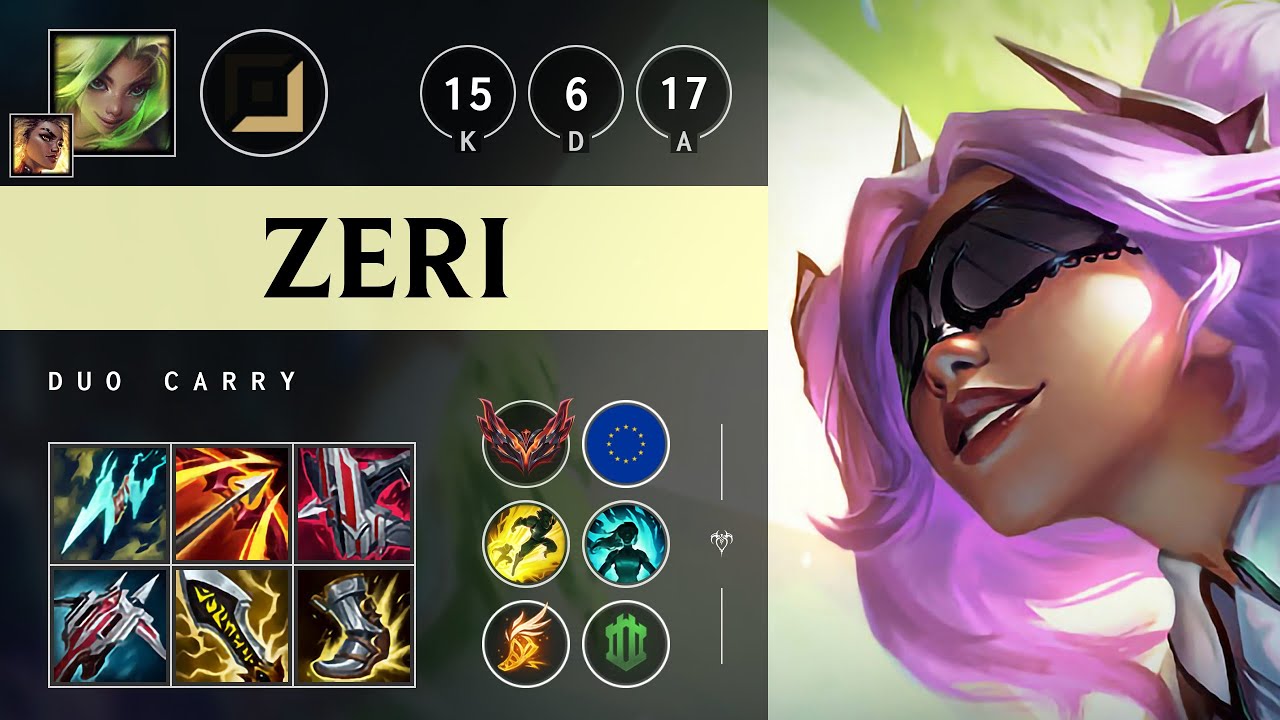 Zeri ADC vs Jinx: Triple Kill, Godlike - EUW Grandmaster Patch 14.18