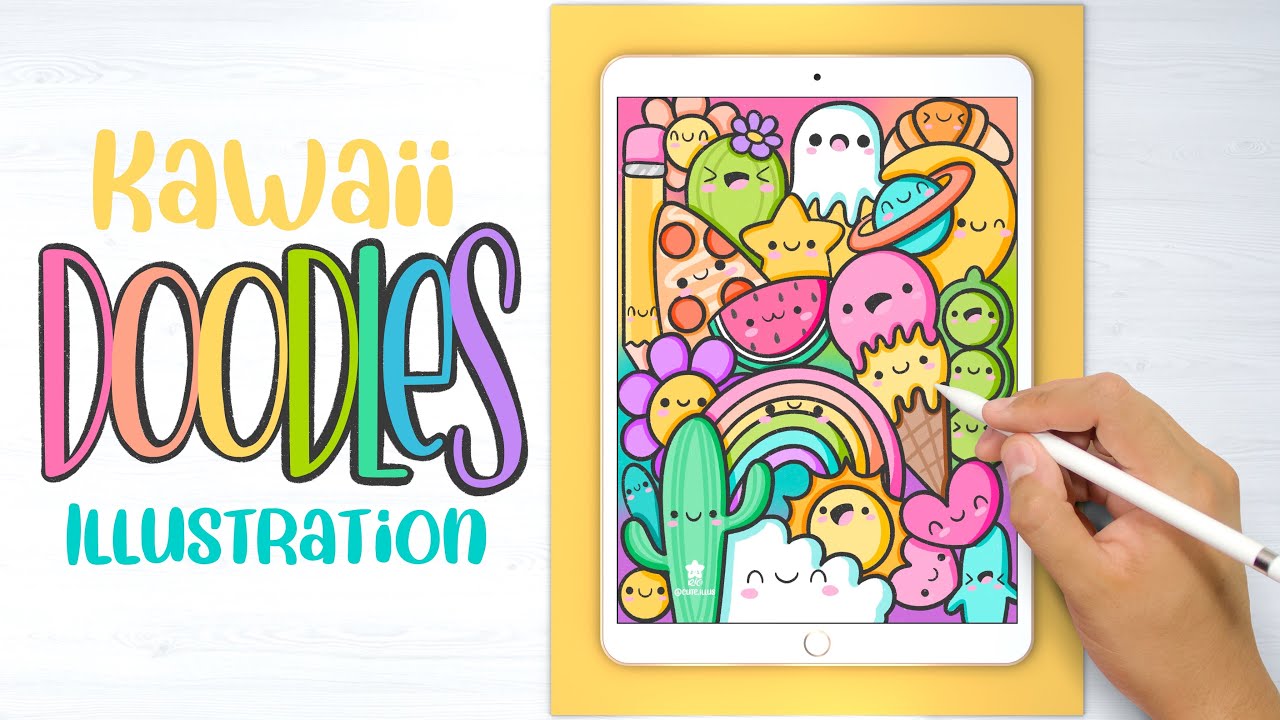Kawaii DOODLES illustration 🌈 on the iPad - CUTE ILLUSTRATIONS