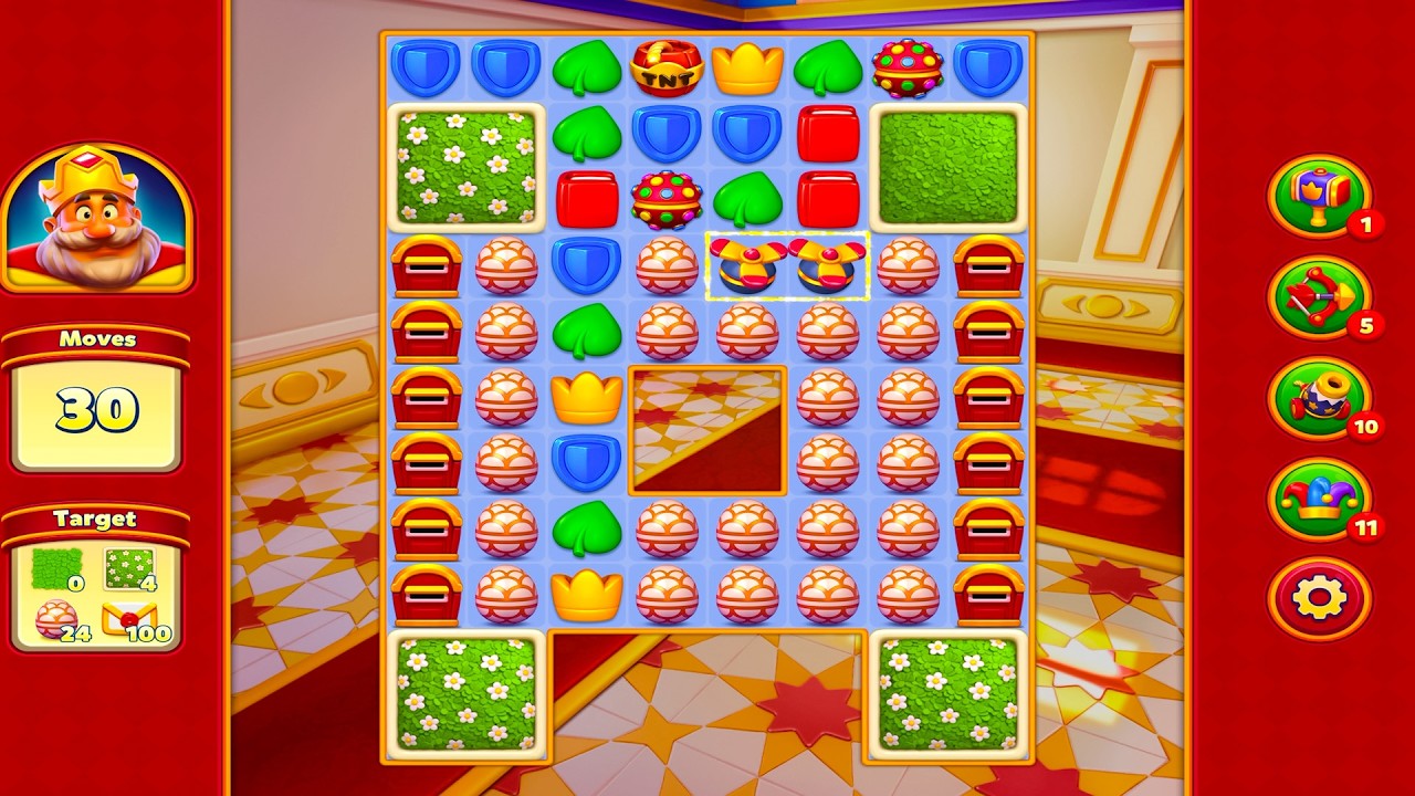 Прохождение уровней 324-334 в режиме Royal Match на Android.