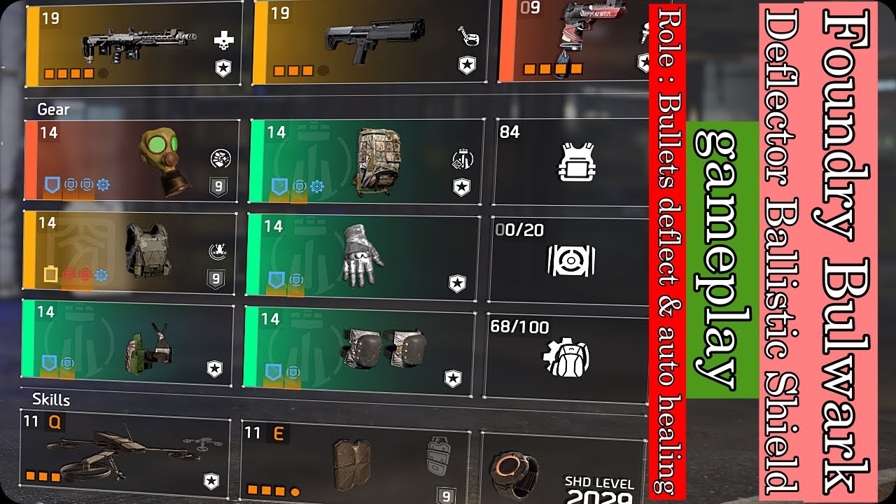 Division 2  Foundry Bulwark Gear Set  - Deflector Ballistic Shield - Tidal Basin :  Cursed (Heroic)