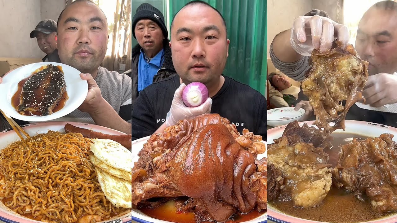 Yummy #37:Eat braised pork belly boil rib boil with sauce #mukbang #yummy #deliciius