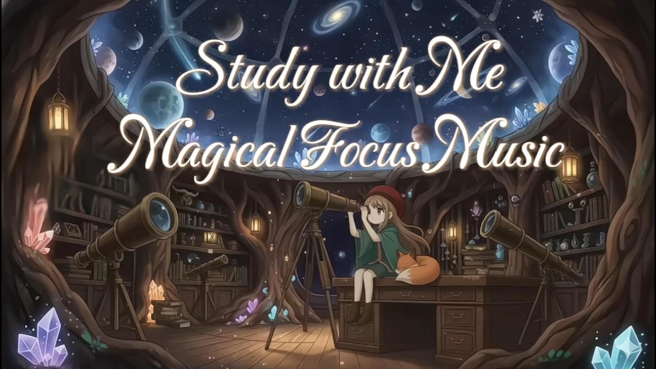 Study with Luna & Foxx Deep Focus in the Attic library #focusmusic#studywithme#fantasymusic#relax