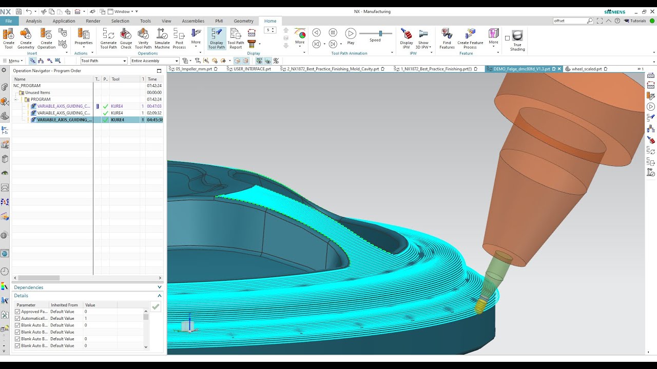 Variable Axis Guiding Curves ile 5 Eksen Uygulamaları - 2/2