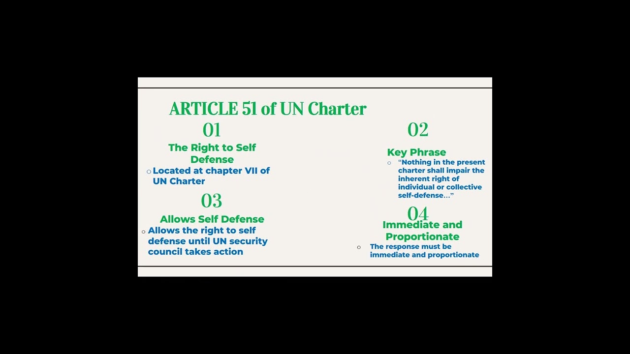 Right of Self Defence under Article 51 of UN Charter #legaleducation #iranisraelwar