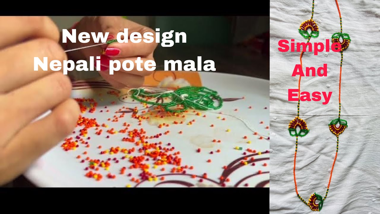 How to make simple and beautiful pote making at home/jewelry making/Nepali pote mala design