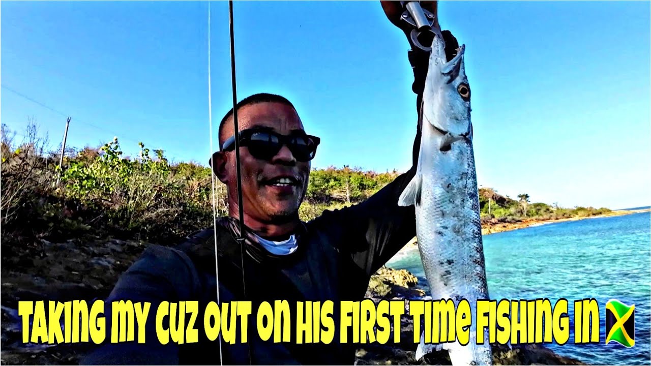 Беру своего двоюродного брата на его первую рыбалку на Ямайке.
