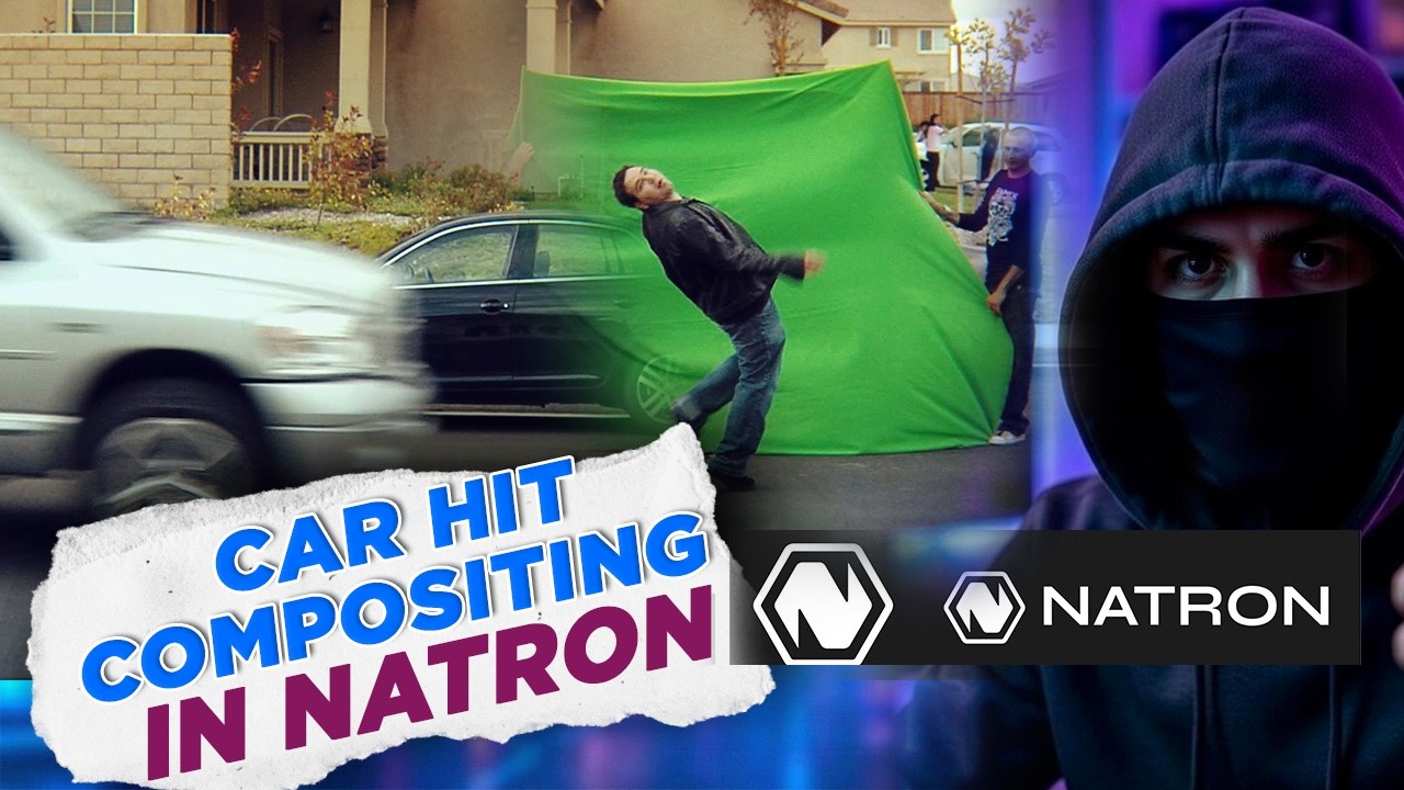 CAR HIT COMPOSITING in NATRON #composting #natron  #vfx #nuke #davinciresolve #greenscreen