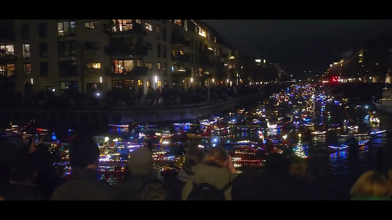 Santa Lucia parade in kayaks, Copenhagen, 13th Dec 2024