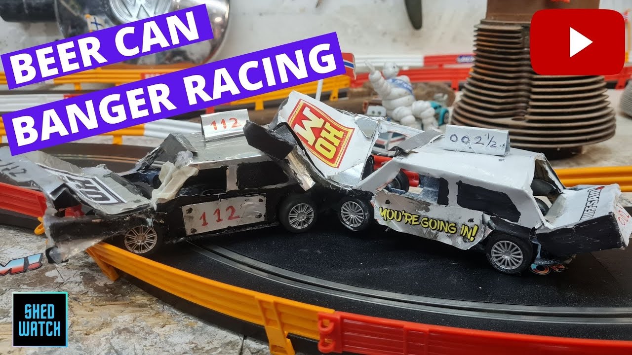Beer Can Slot Car Banger Racing!