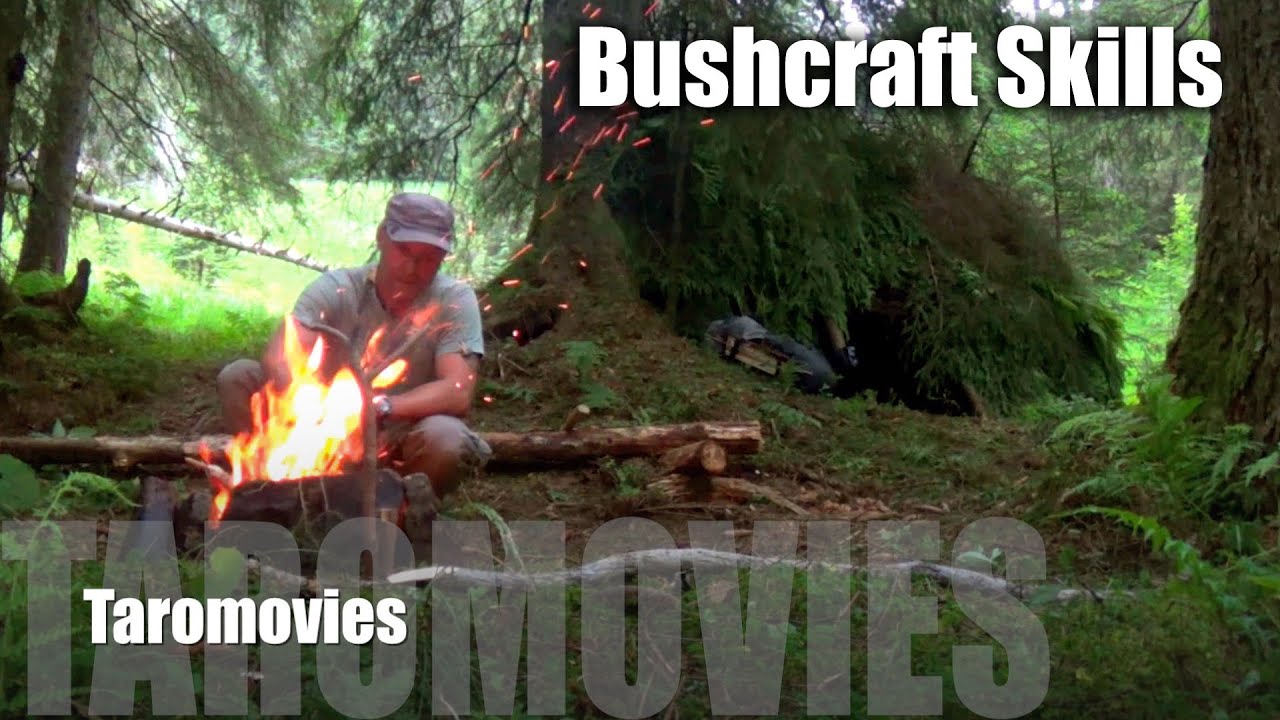 Just Bushcraft / Shelter, Chair, Glue & Flint Stone Knife/HD