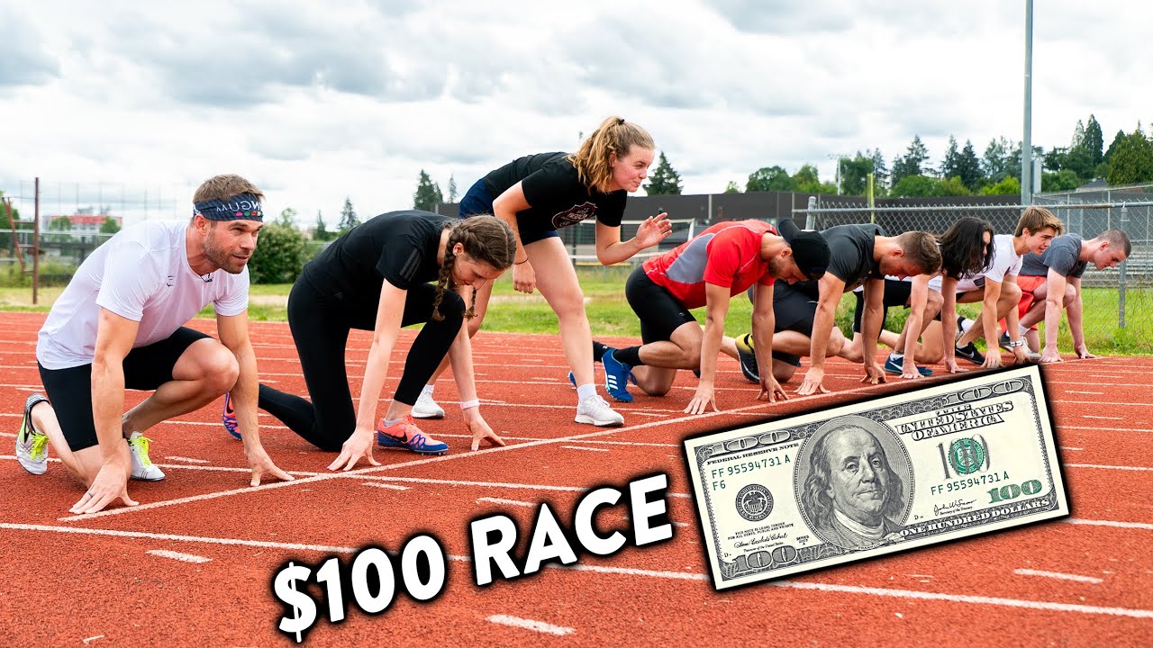 100 Meter Dash vs. Subscribers, Winner Gets $100 Cash!!