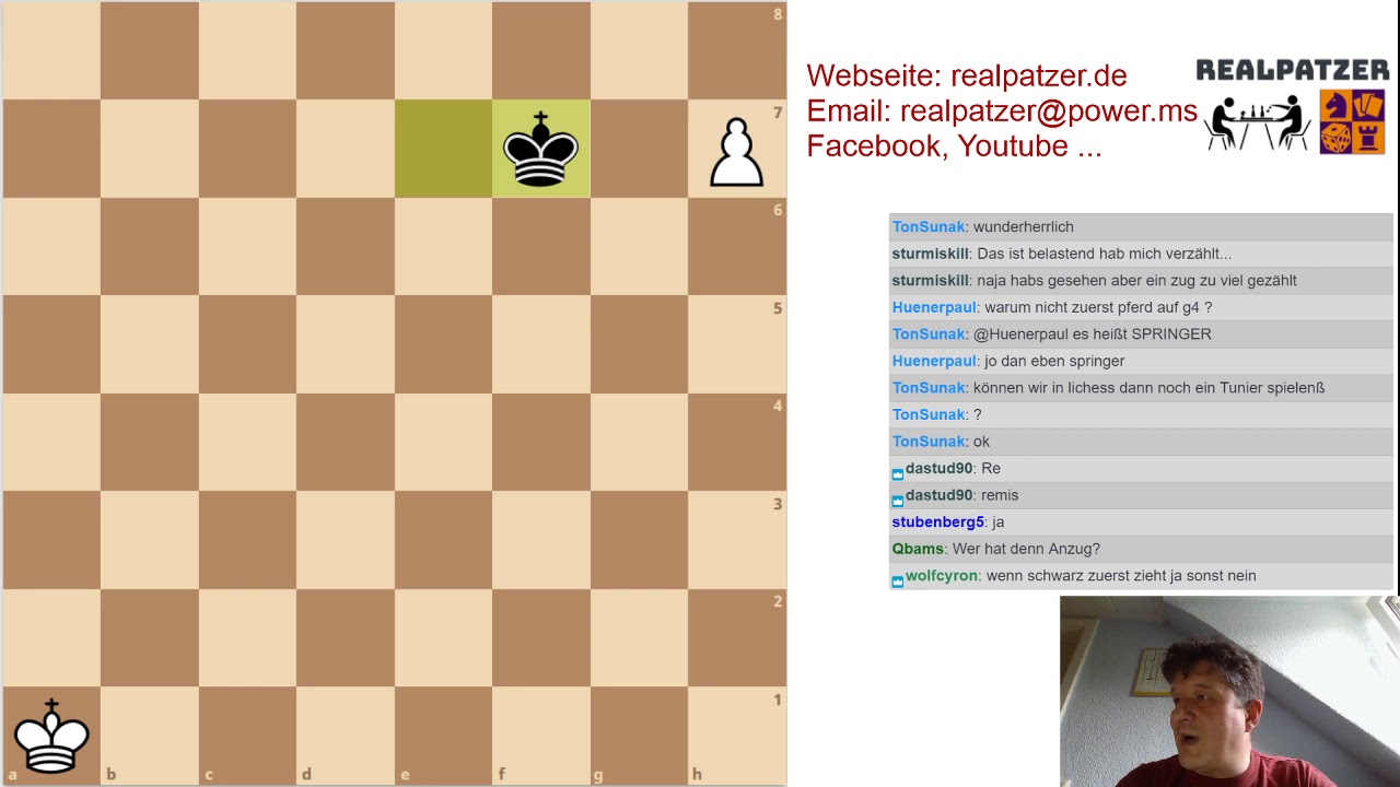 Die Regel vom Quadrat Bauernendspiel