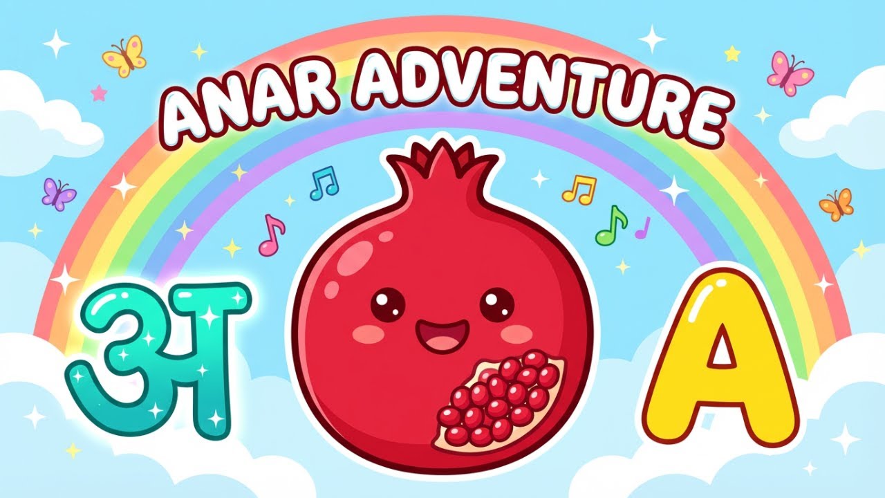 A se Anar |अ से अनार | Hindi Varnamala Nursery Rhymes for Kids