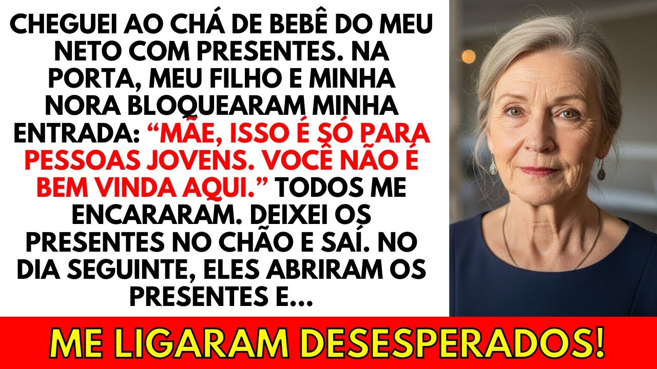 No chá de bebê do meu neto, minha filha me bloqueou: "Vá embora! Não queremos gente velha aqui"