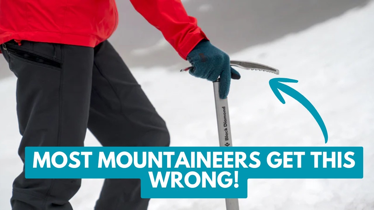 The CORRECT way to hold your ice axe when walking on snow #mountaineering #alpinism