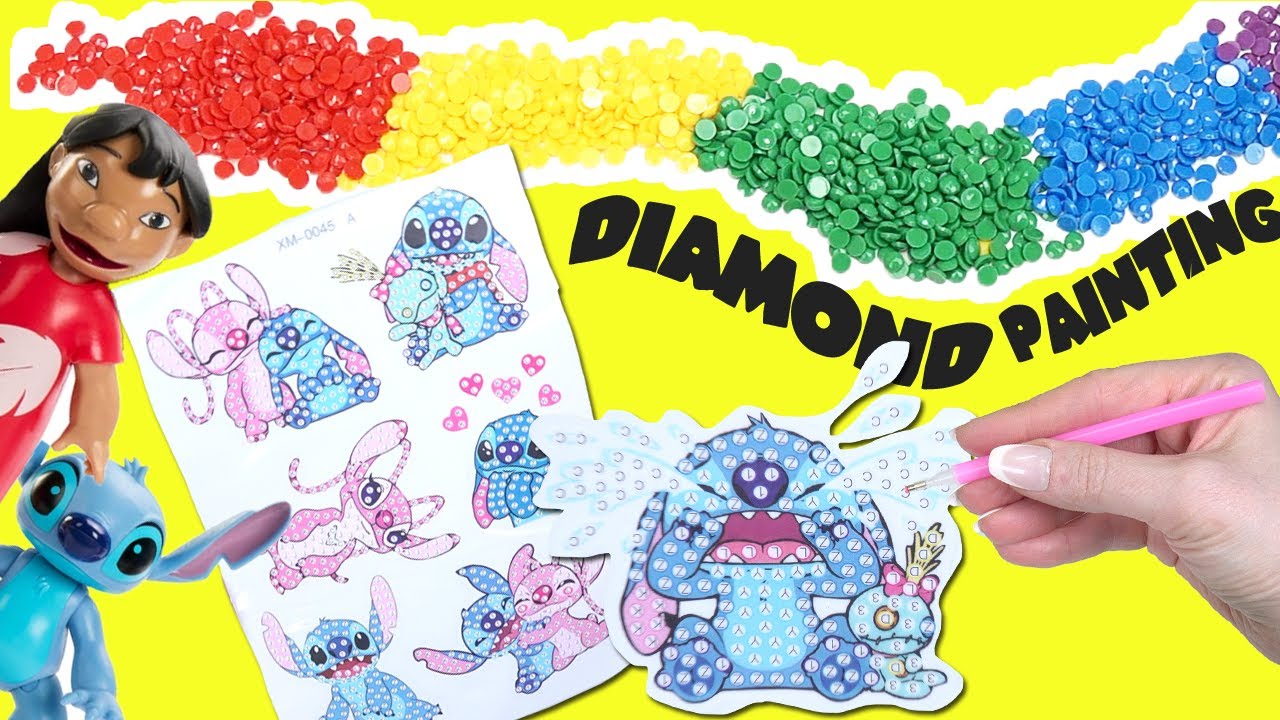 Lilo and Stitch Movie DIY Diamond Painting Craft Tutorial with Dolls