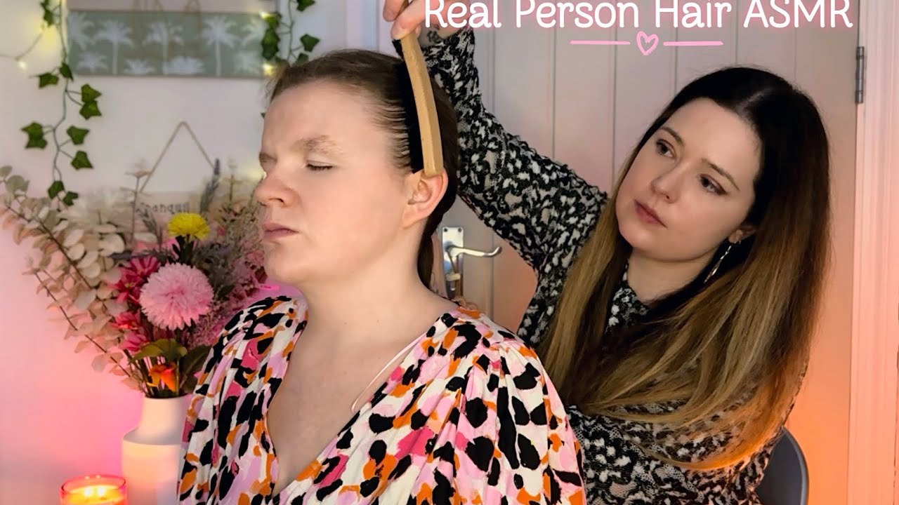 ASMR Lightest Touch Hair Brushing, Tucking Hair Behind the Ear, Chopsticks, Jade Comb, Ear Brushing