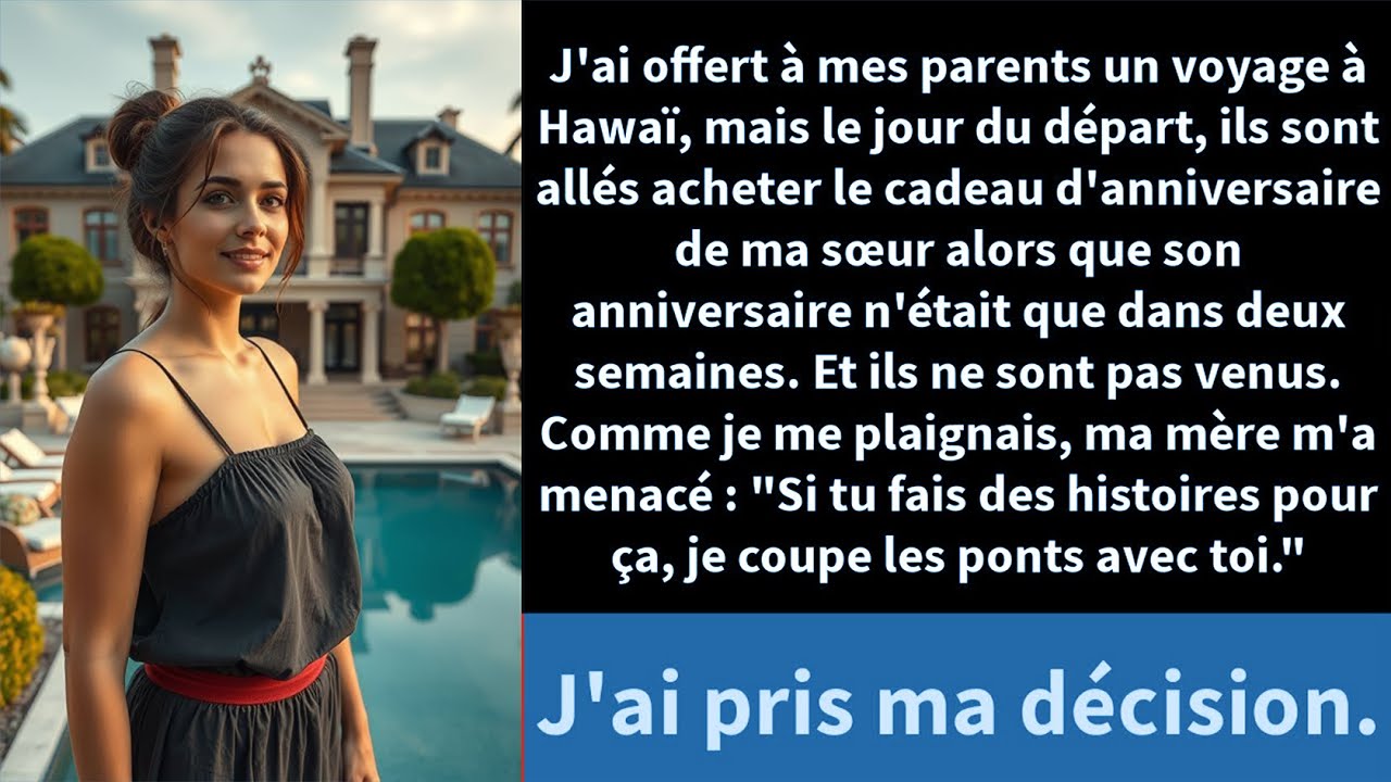 J'ai offert à mes parents un voyage à Hawaï, mais le jour du départ, ils sont allés acheter le voya