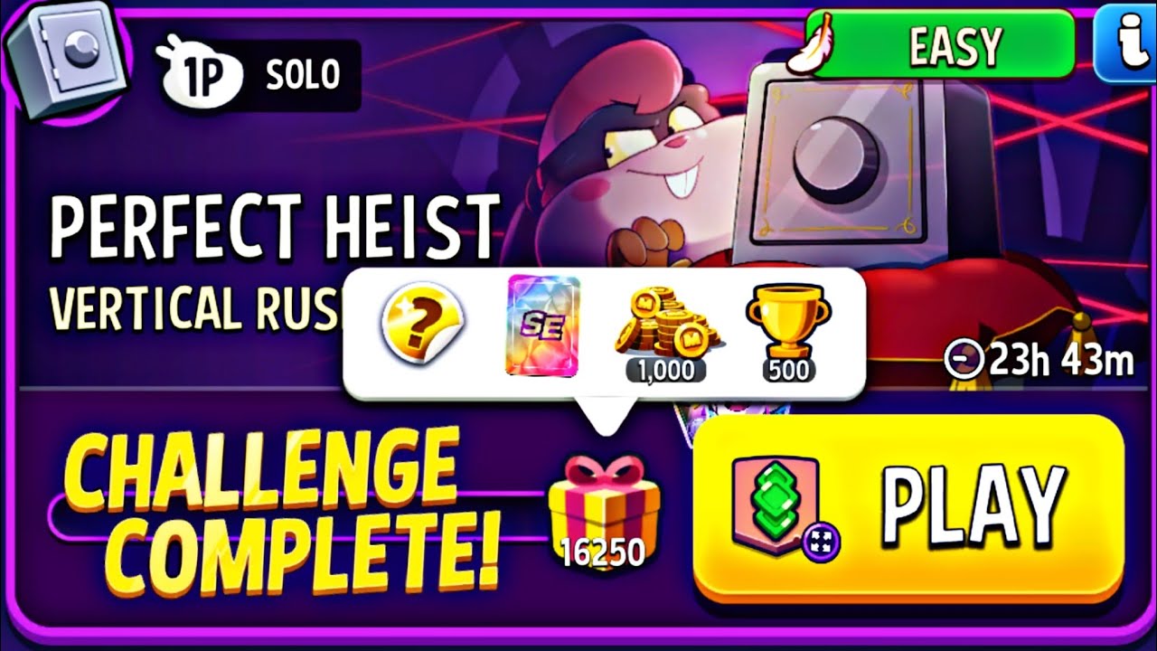 vertical rush super sized perfect heist very easy solo challenge | match masters | vertical rush