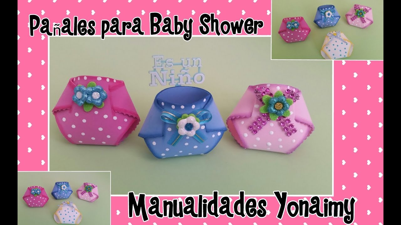 PAÑALITOS EN FOAMY O GOMA EVA PARA BABY SHOWER