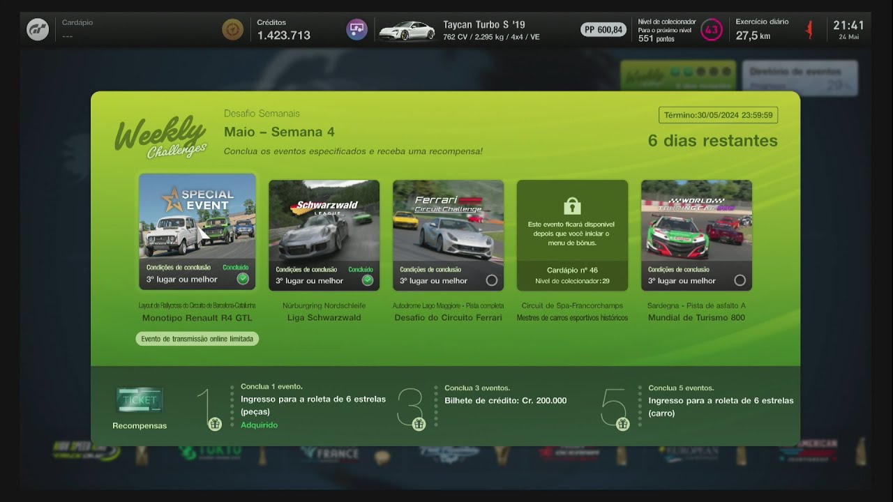 GRAN TURISMO 7 - EVENTO SEMANAL 01 E 02 (RENAULT E PORSCHE) VISAO INTERNA E EXTERNA