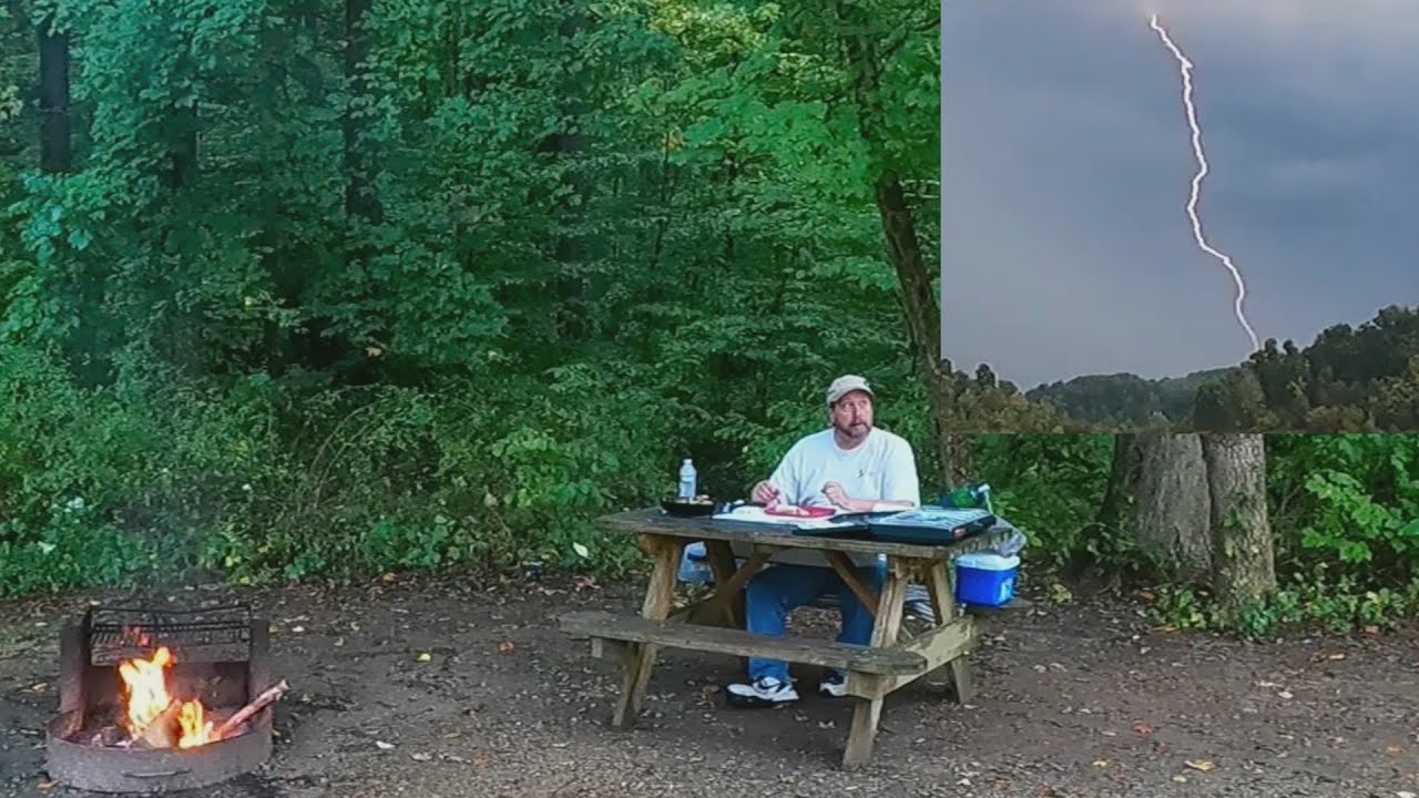 THUNDER LIGHTNING AND FAJITAS! SOLO TRUCK CAMPING