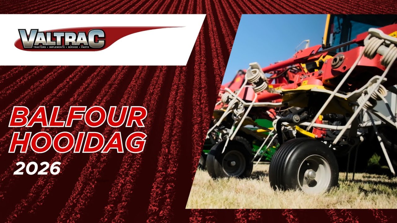 Valtrac se Pottinger-hooimaaktoerusting stof almal uit by Balfour Hooidag 2026