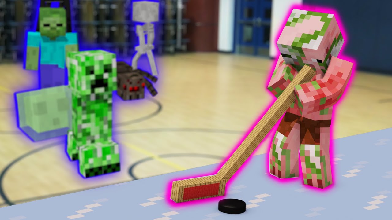 Monster School in Real Life Episode 8: Hockey - Minecraft Animation