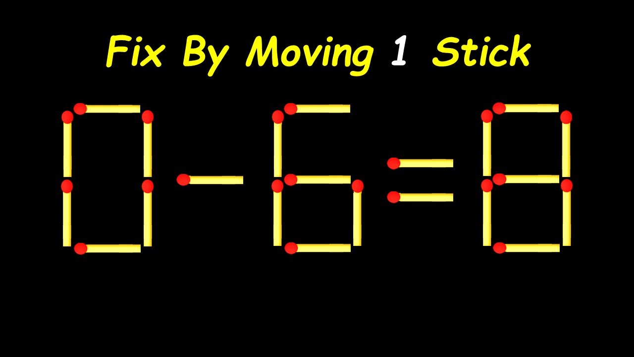 IQ Test: Move One Matchstick to Make the Equation Correct!