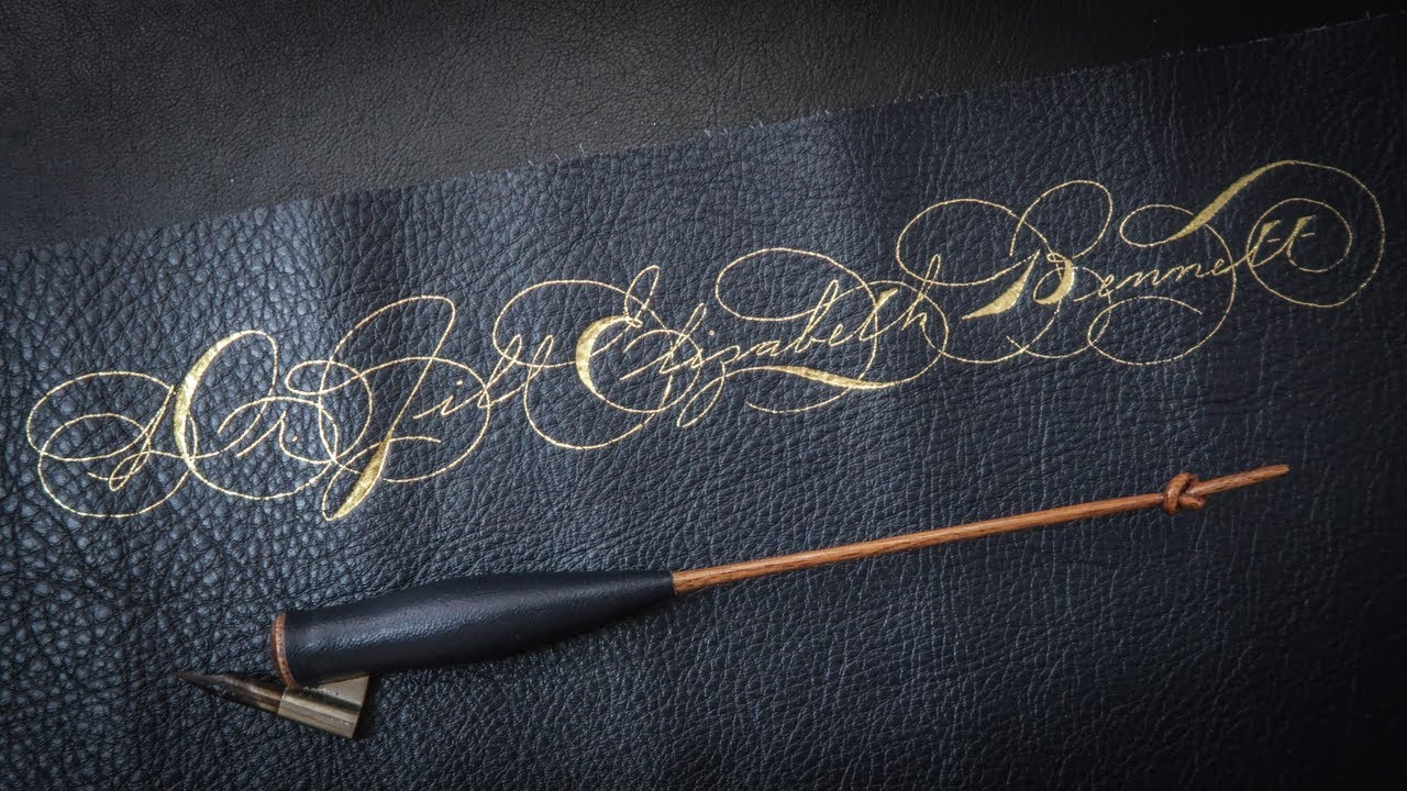 Navy Blue & Gold Ornamental Signature Hand Foiled for 