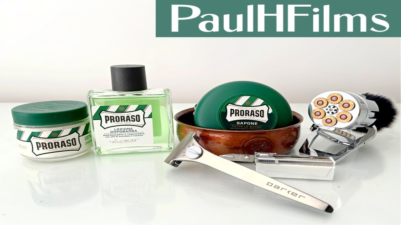 Parker Adjustable Injector Razor | Proraso Shaving Soap (Green Mentholated)