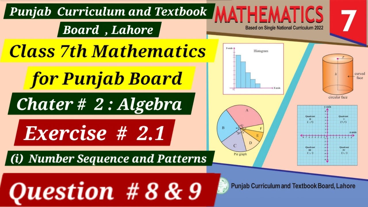 Class 7 Maths| Ex # 2.1|Q # 8 & 9 | Algebra | Punjab Book 2024-25| Unit 2 New Book