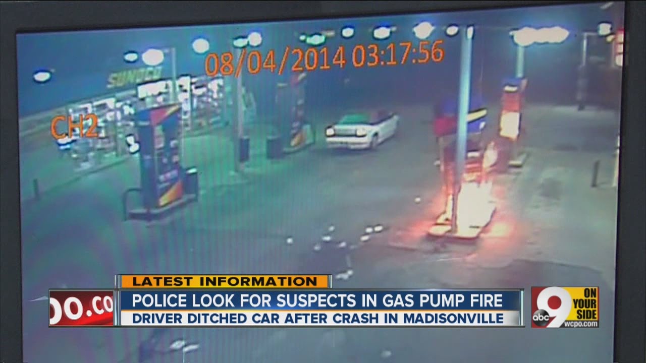 Police seek suspects in gas pump fire