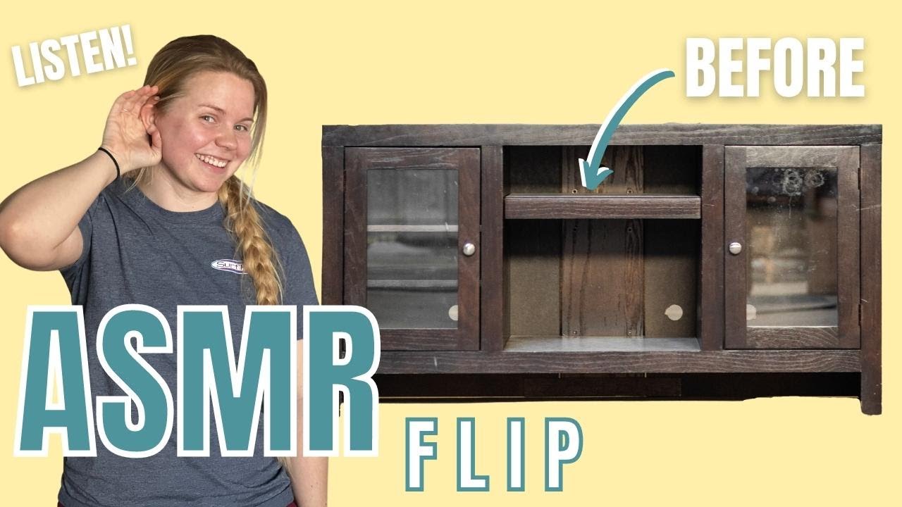 Furniture Flip ASMR | Entertainment Center Makeover