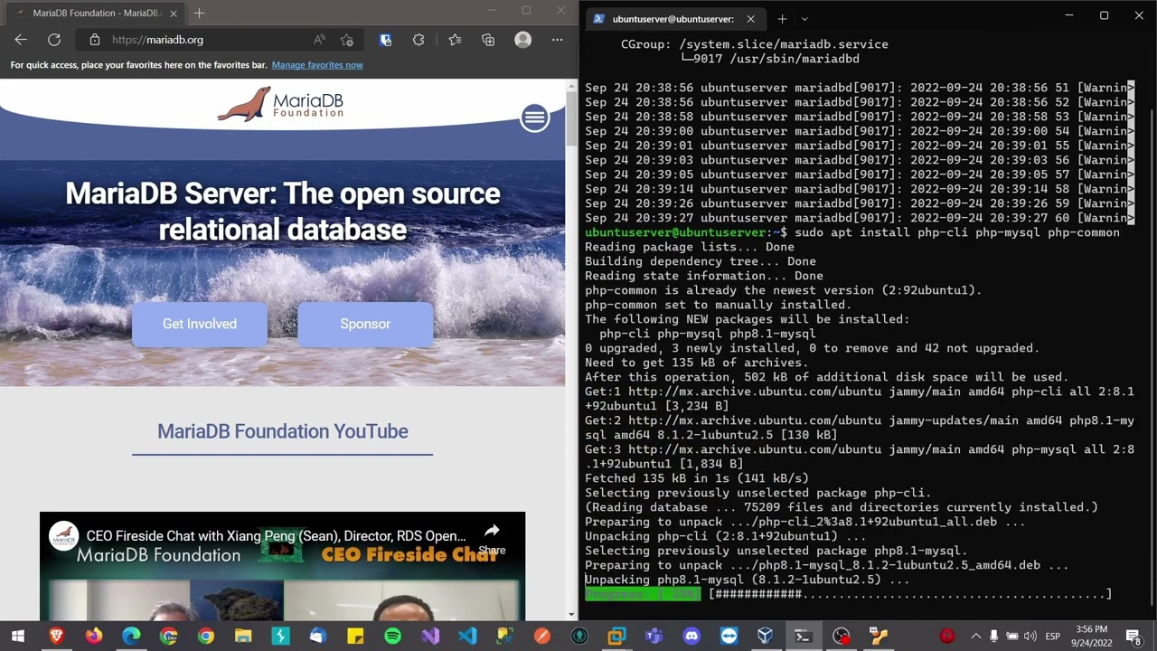 Instalación de MariaDB, PHP y PhpMyAdmin en UbuntuServer 22.04