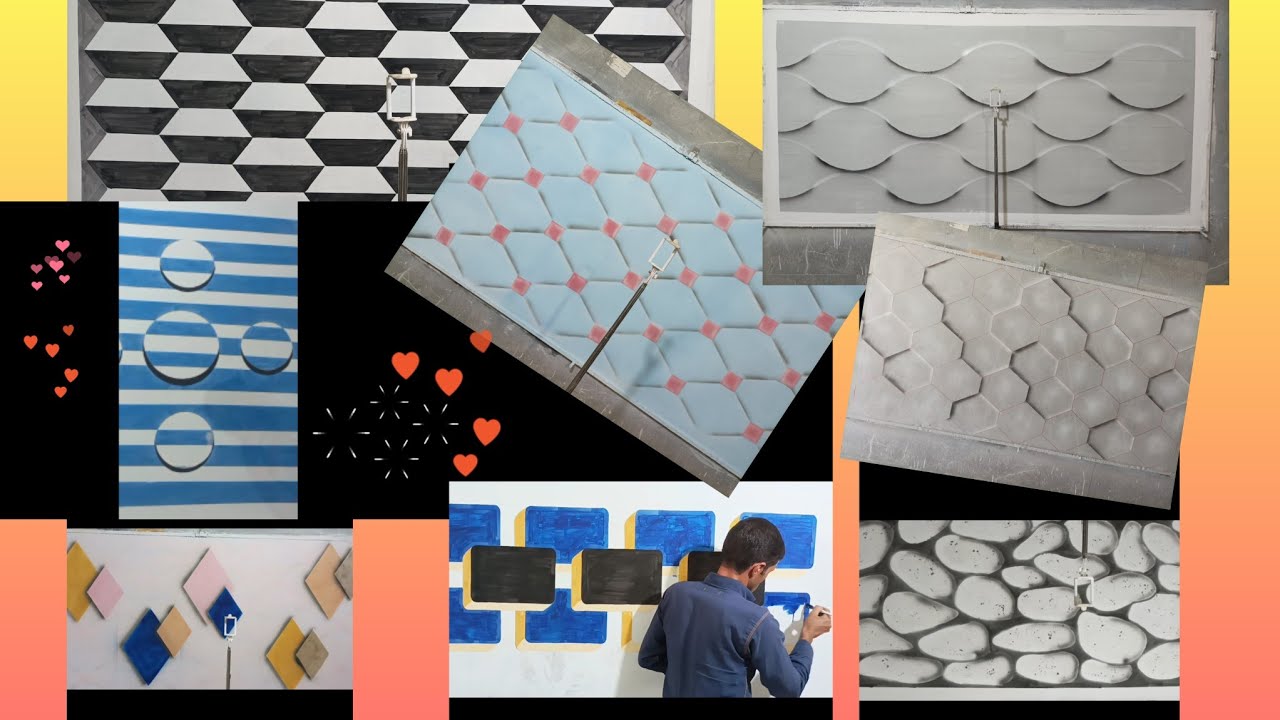 8 طرح،8 ایده،8 نقاشی،8 آموزش،دیوارها خانه خود را سه بعدی کنید