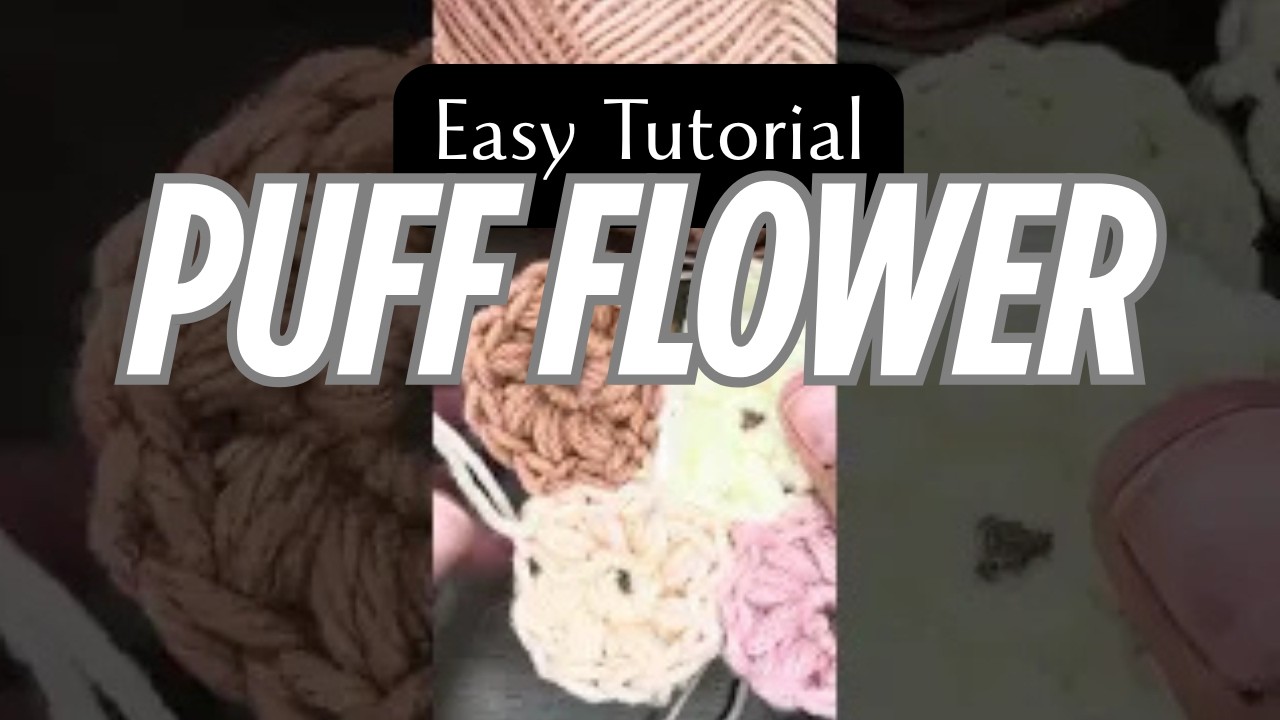 ADORABLE and easy, crocheted puff flower medallion