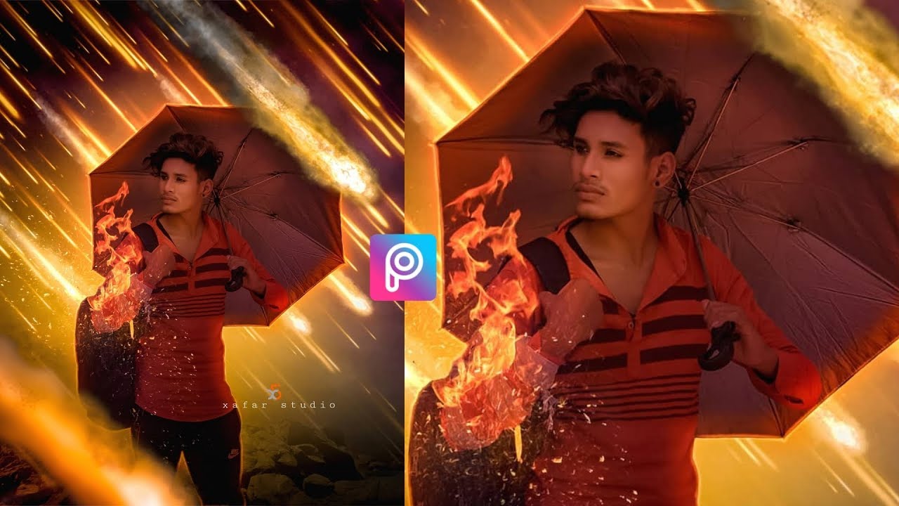 PicsArt Fire Rain Editing | The Rain of Fire Photo Editing Tutorial in picsart Step by Step in Hindi