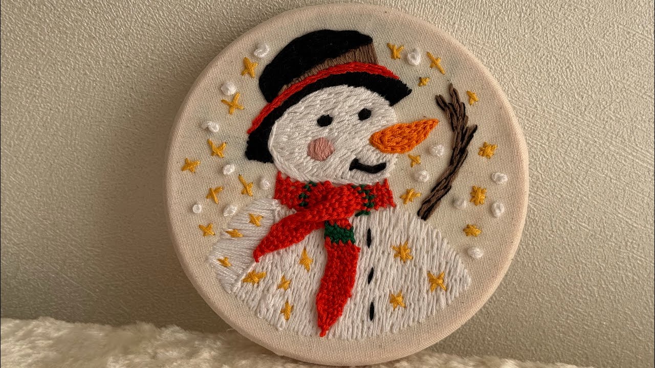 I Didn’t Expect This Snowman… ☃️ | Cozy & Satisfying Hand Embroidery ❄️