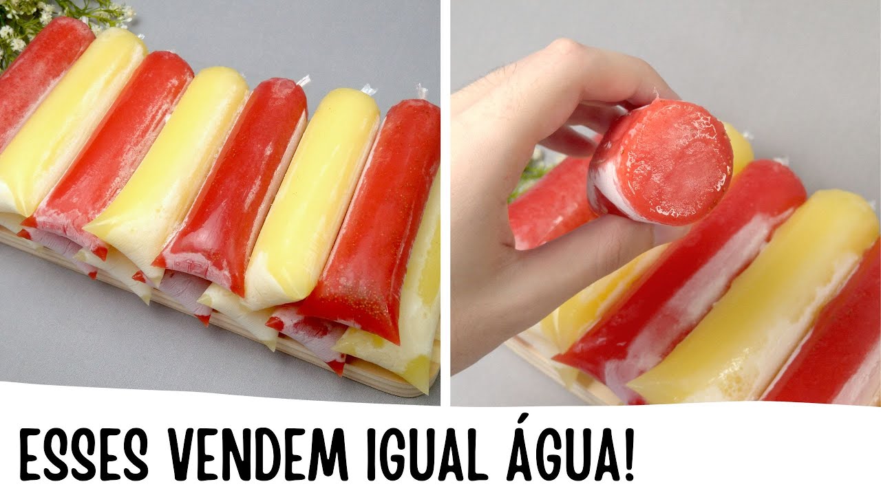 RECEITA BARATA de Geladinho de Fruta que Mais Vende no Calor sem Leite e sem Leite Condensado