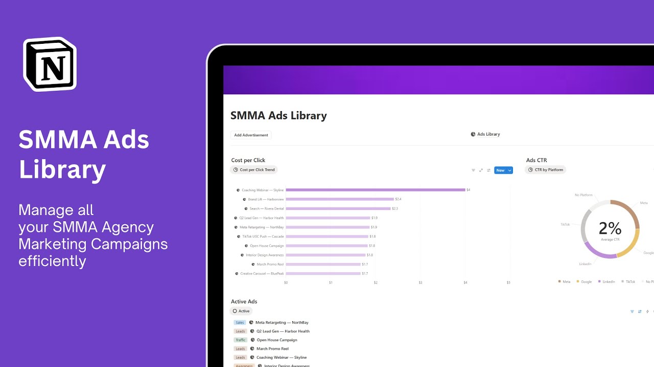 Social Media Marketing Ads Library (Free Notion System for SMMA & Marketers)