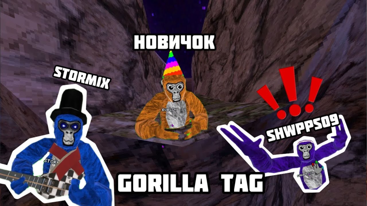 УЧУ НОВИЧКА ИГРАТЬ В GORILLA TAG!!! 🙊