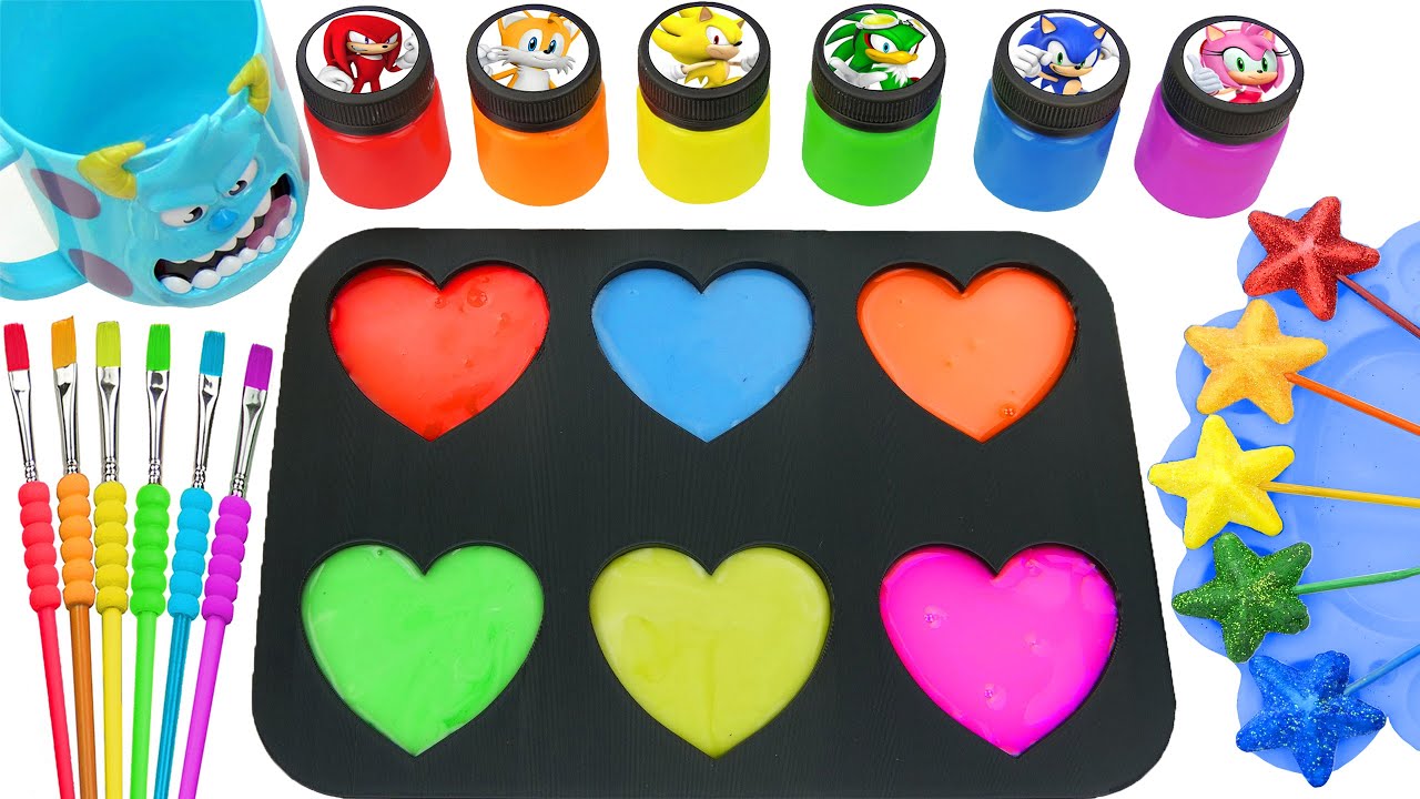 Oddly Satisfying Video Rainbow Mixing Lollipop & Color EGGS From Magic Glitter Candy & Cutting ASMR