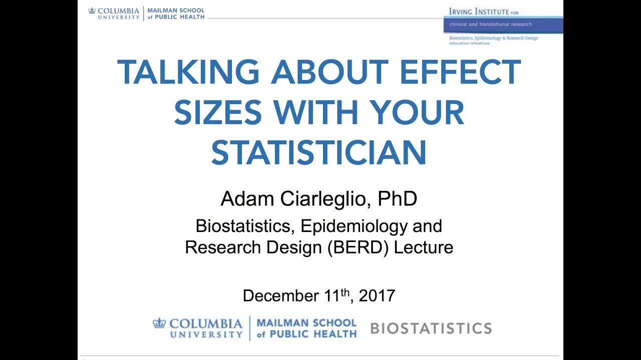 Talking about effect sizes with your statistician