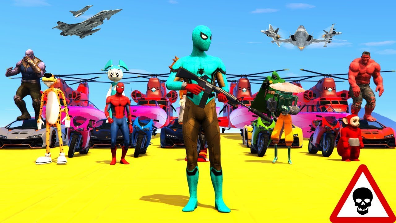 Spiderman Shoots Down Enemy's Incluiding Superheros | Crazy Spiderman Chaos Live