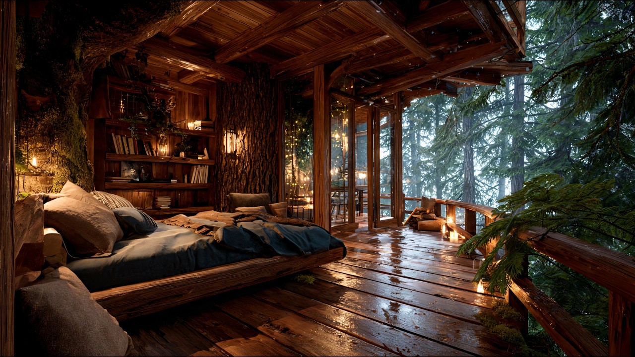 Gentle Night Rain in the Deep Forest 🌧️| Relax & Deep Sleep