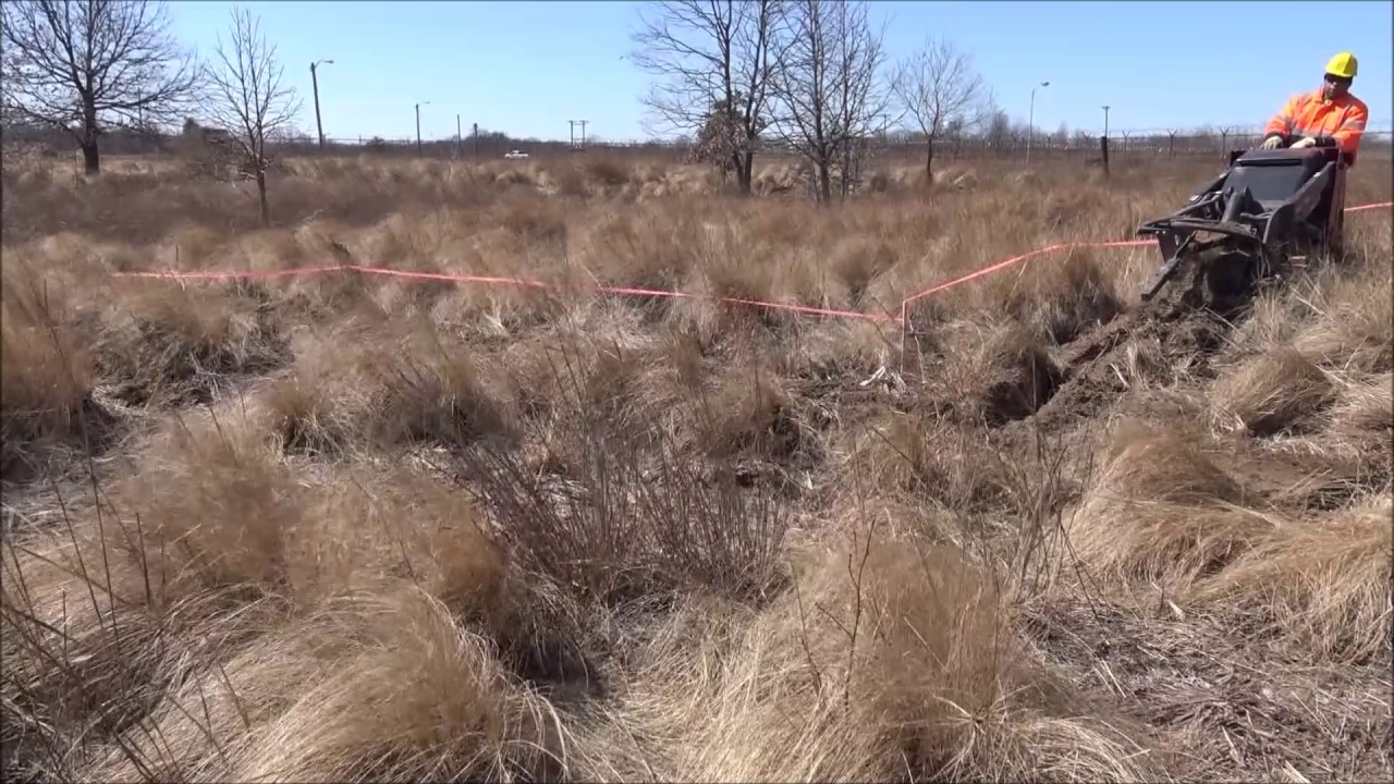 Putting in a Trench Line for a Silt Fence